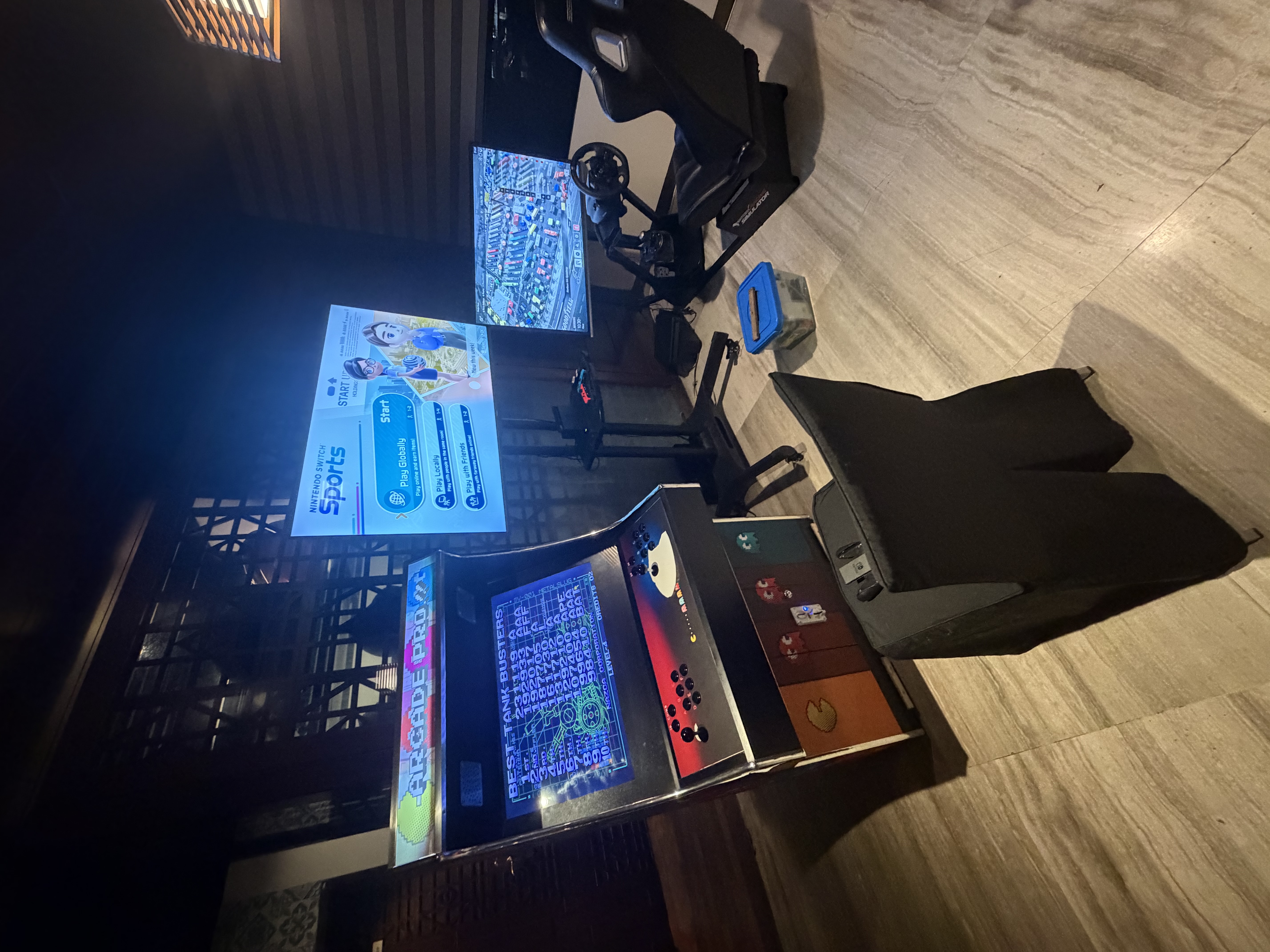 Arcade games setup